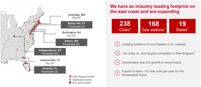 BJ's Wholesale Geographic Presence