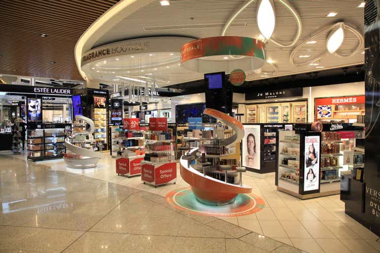 Duty free shops at Eleftherios Venizelos airport in Athens, Greece
