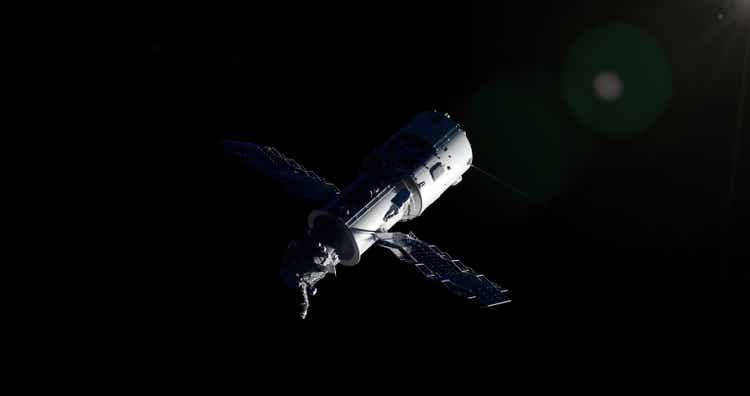 Space satellite in space for a cosmic design