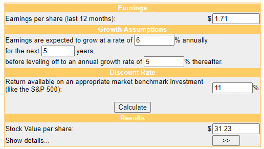 Discounted Cash Flow Calculator