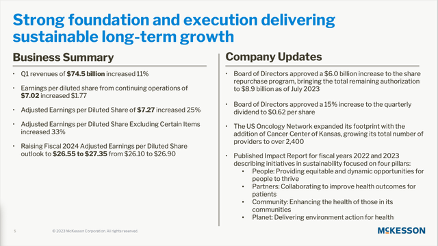 McKesson is reporting Q1/24 results