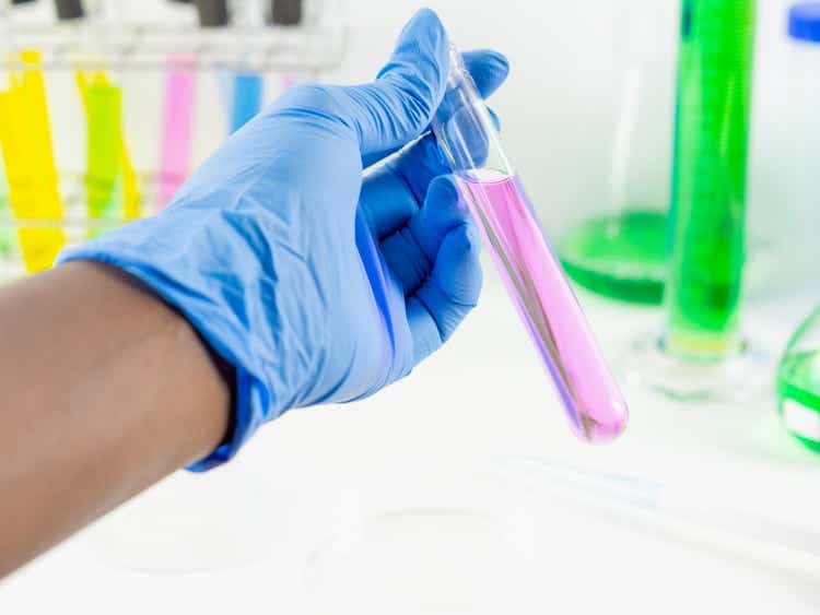 Close up of a test tube
