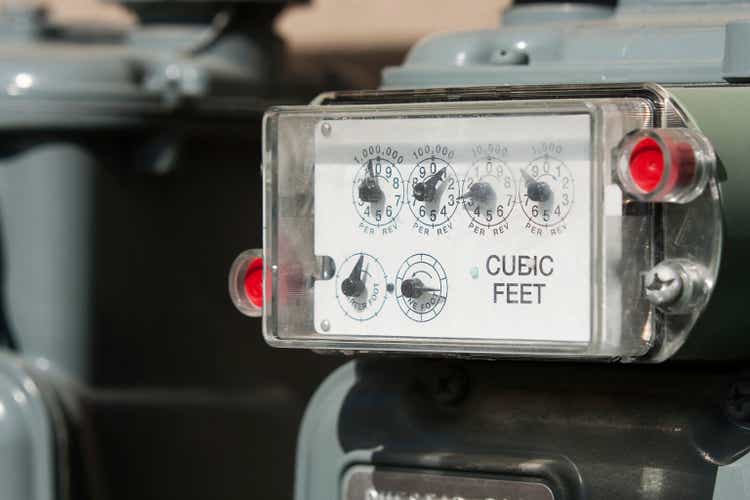 Natural Gas Meter with Multiple Gauges in Plastic Casing