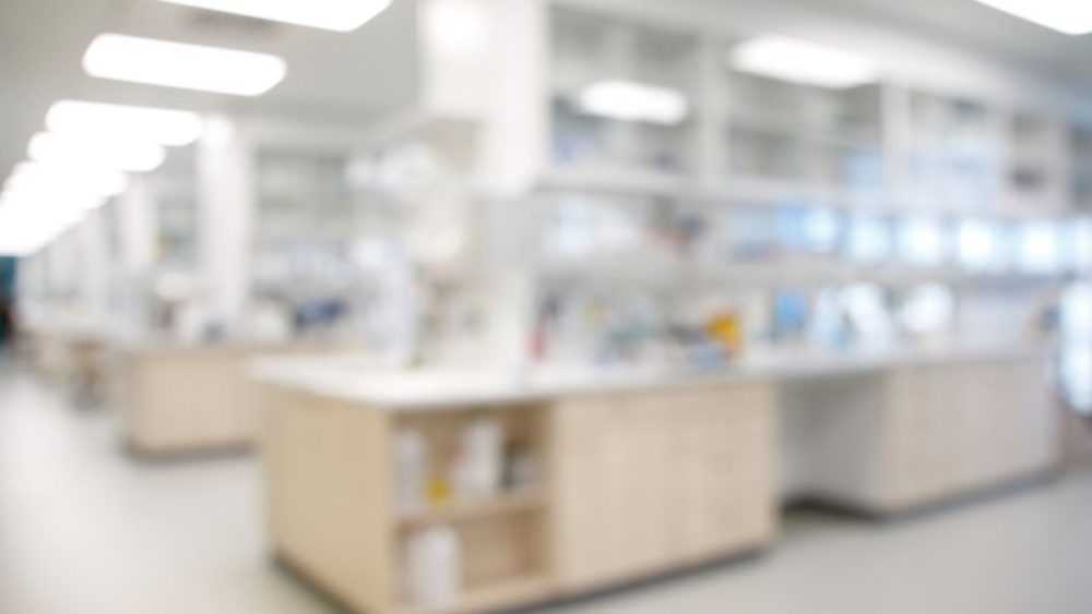 A blurred photo of an empty laboratory