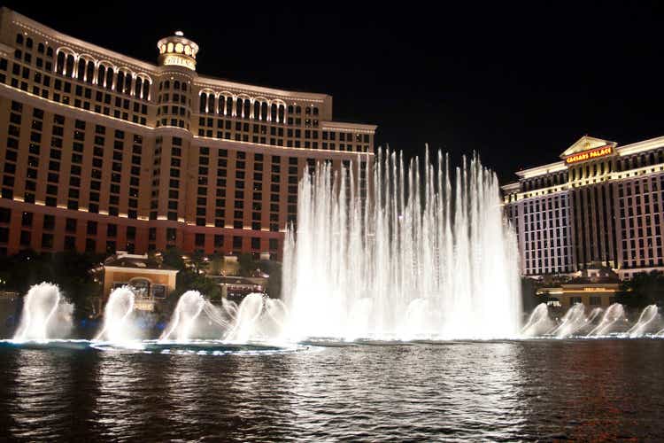 Bellagio Hotel Casino, featured with its world famous fountain show