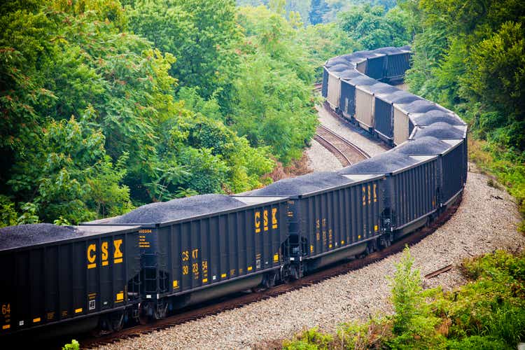 CSX Train Winding Through The Woods