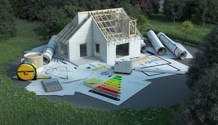 Housing project on construction site