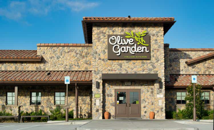 Внешний вид ресторана Olive Garden в Хамбле, штат Техас.