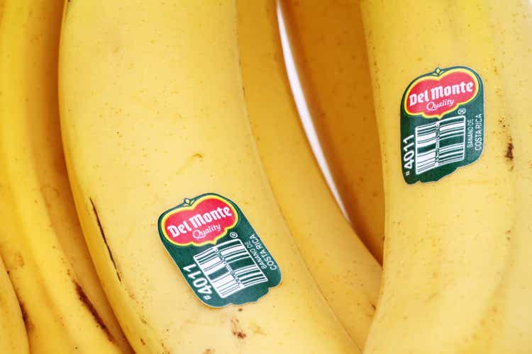 Этикетки Del Monte на бананах из Коста-Рики
