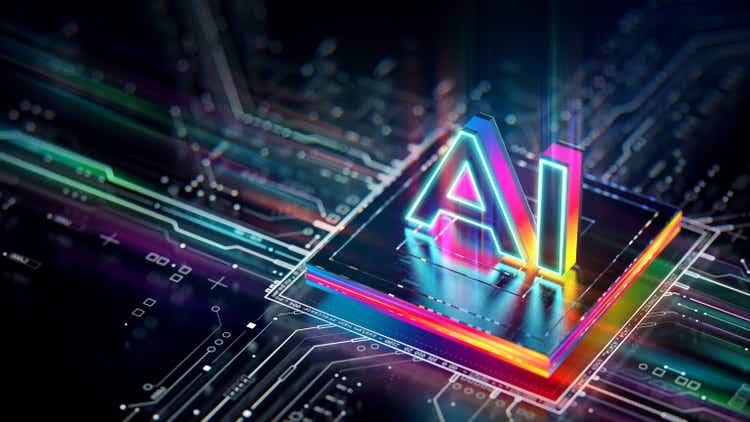 Процессор искусственного интеллекта.  Мощный компонент Quantum AI на материнской плате с возможностью передачи данных.