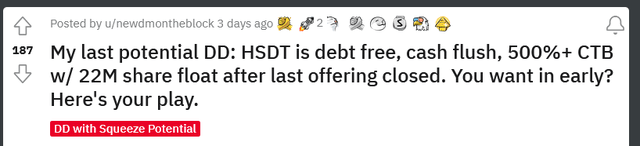 Название публикации Reddit на HSDT